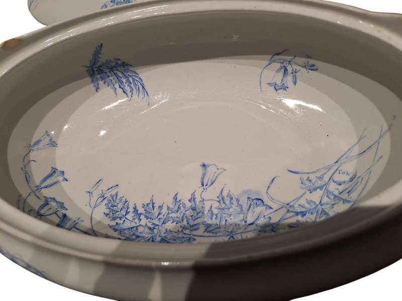 Antique, museum  quality George Jones & Sons serving dish, Fern & Bell pattern