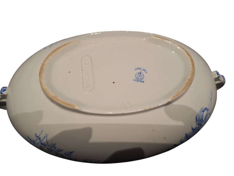 Antique, museum  quality George Jones & Sons serving dish, Fern & Bell pattern