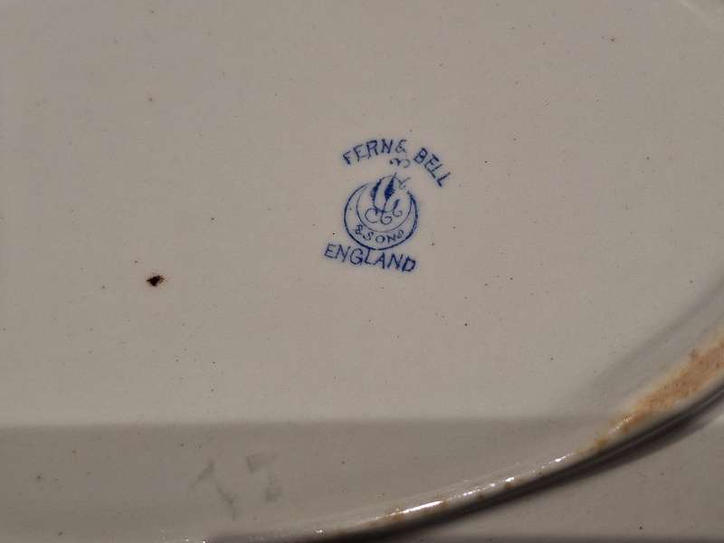 Antique, museum  quality George Jones & Sons serving dish, Fern & Bell pattern