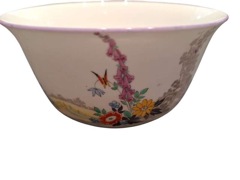 Rare 1920s Shelley Art Deco Foxgloves pattern sugar bowl