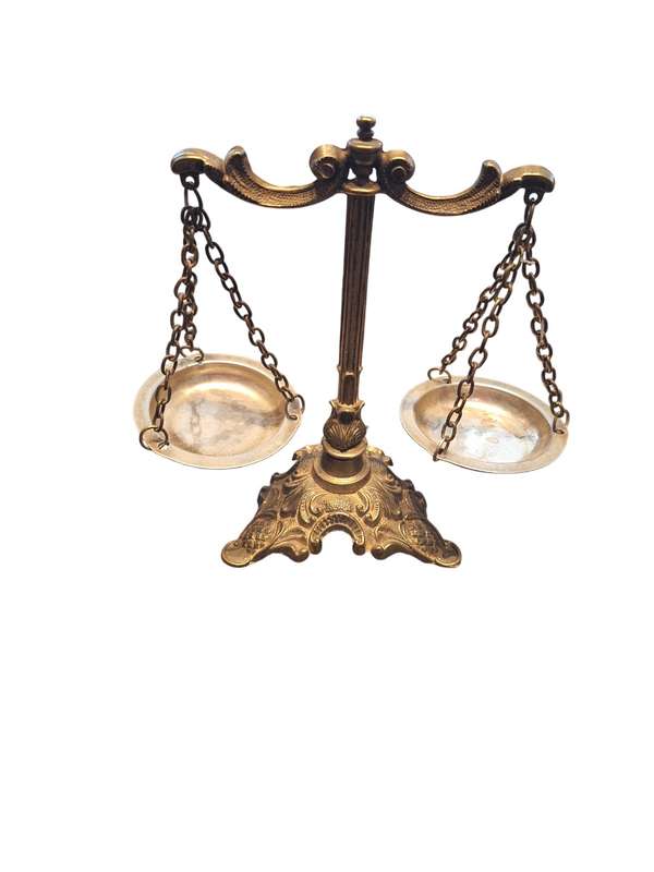 Stunning small scales of justice ornament