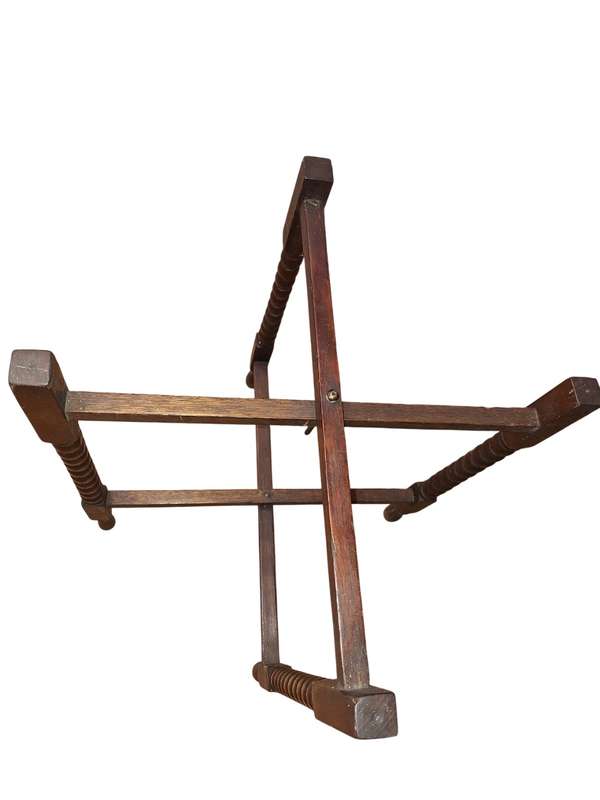 Antique brass top folding table 57cm high