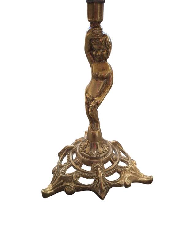 Marble and brass table top stand 16.5cm high