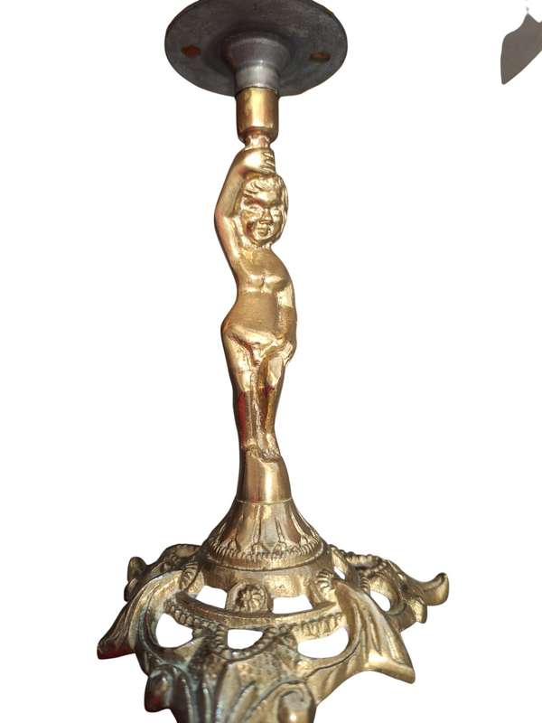 Marble and brass table top stand 16.5cm high