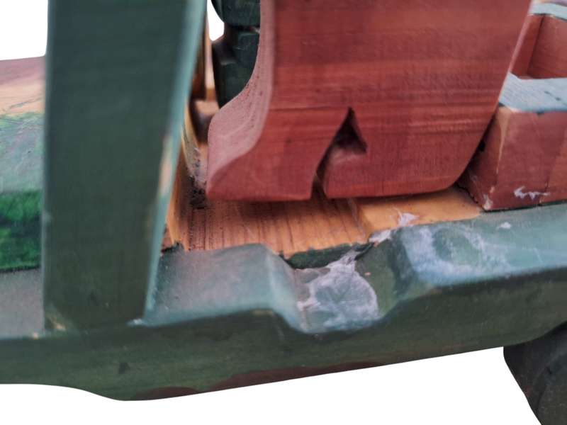 Vintage handmade wooden truck with dogs