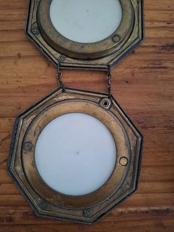 Vintage wall hanging, tiles brass from Italy
