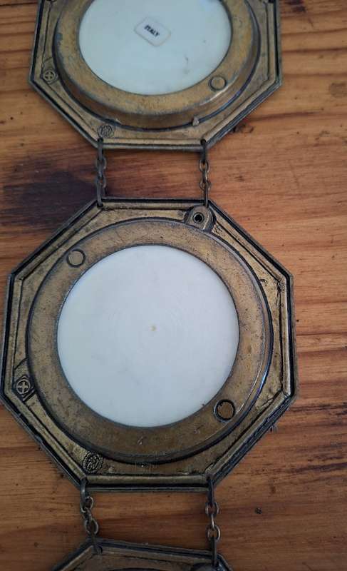 Vintage wall hanging, tiles brass from Italy