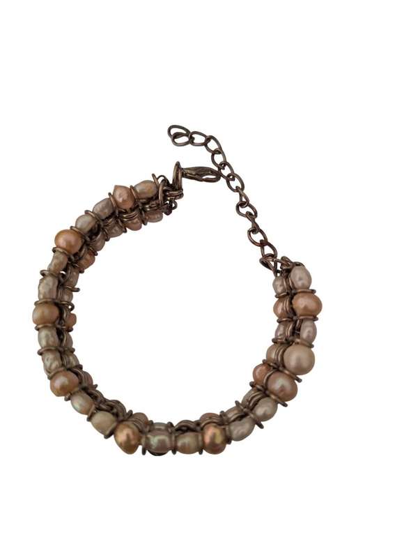 Double strand fresh water pearls bracelet