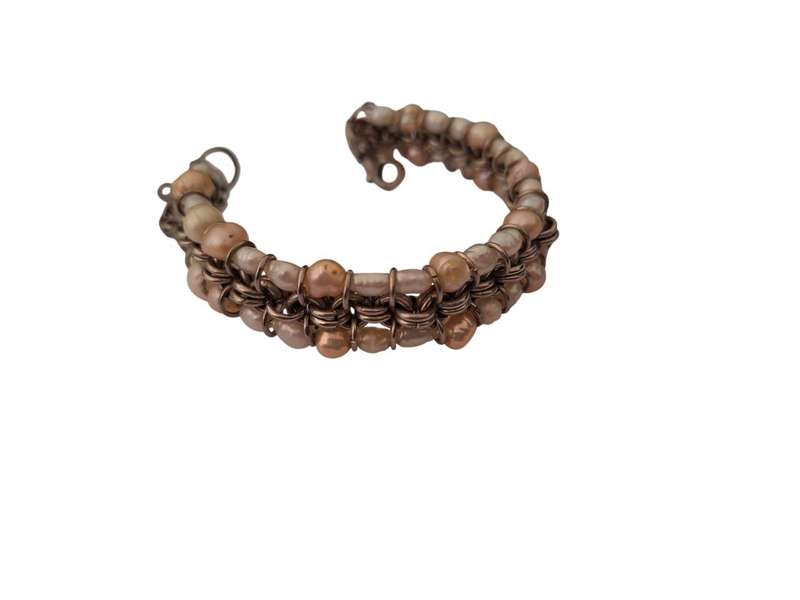 Double strand fresh water pearls bracelet