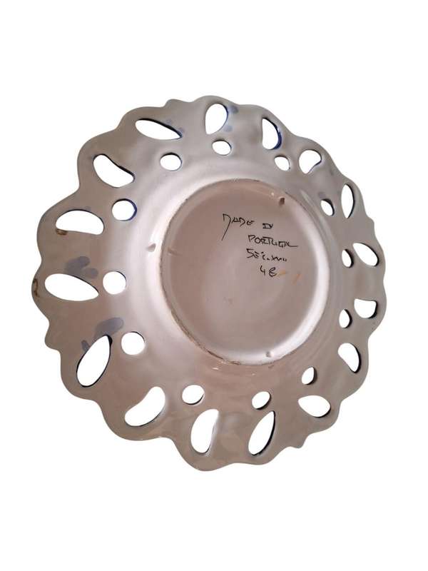 Handcrafted Portuguese ceramic plate 26cm diameter