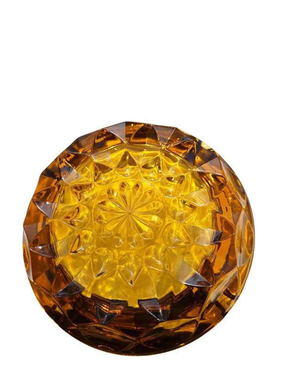 Vintage 1960s amber glass ashtray
