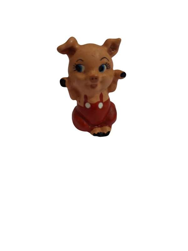 Vintage miniature hard plastic pig figure, circa 1970