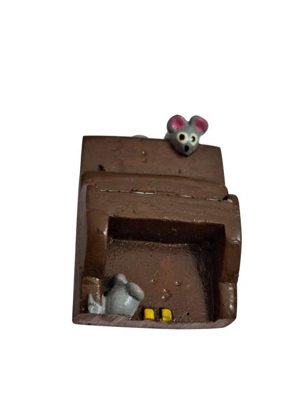 Vintage miniature piano with mice, printer tray size