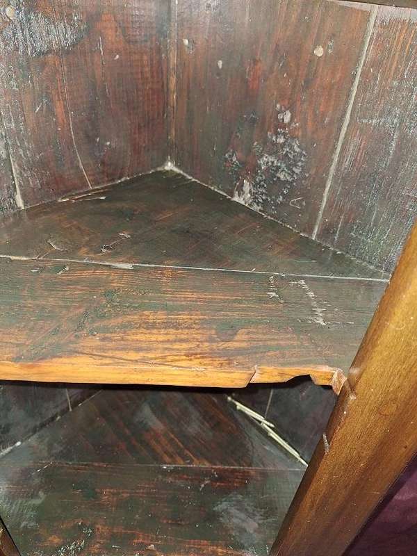 Antique (100+ years) corner bathroom cabinet, for collection or you own logistics