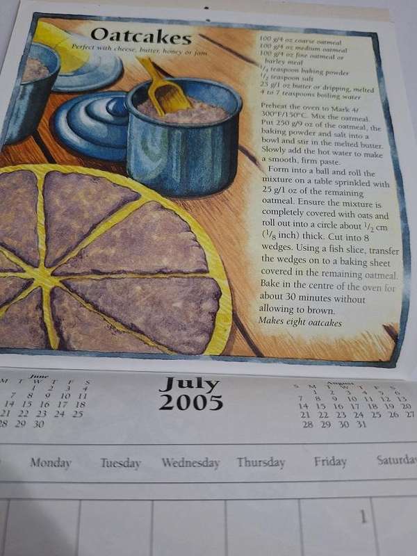 2005 Calender with scottish recipes