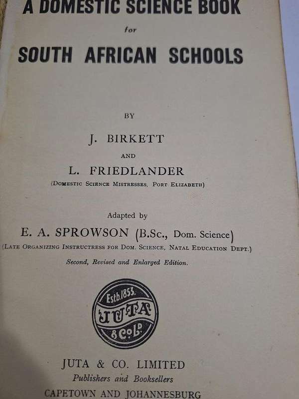 A Domestic science book for SA schools 1941
