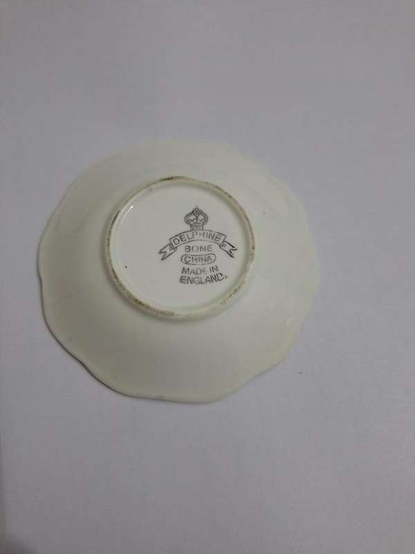 Vintage hand painted delphin butter pat
