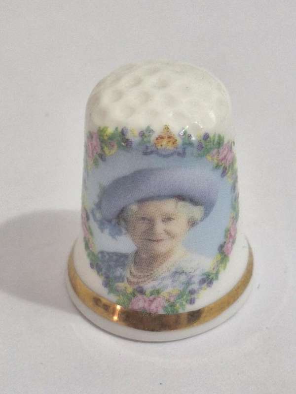 Queen Mother 100 year birthday thimble