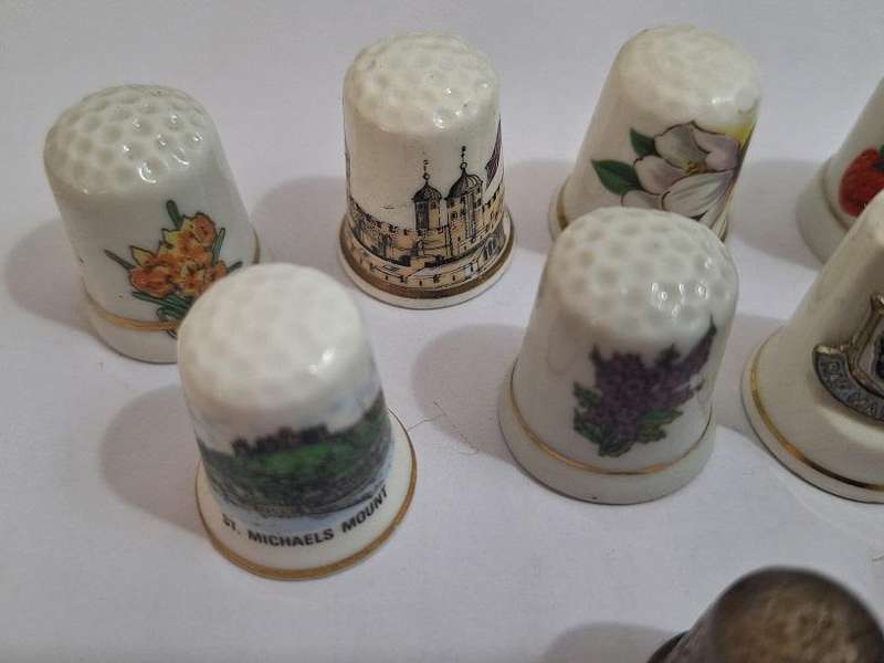 Vintahe Hallmarked silver thimble and some collectable ones
