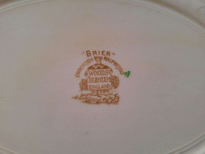 Rare, Woods Burslem, Brier patttern meat platter, circa 1900