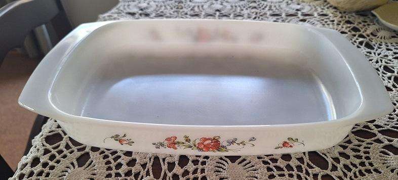Vintage milk glass serving dish, not for oven