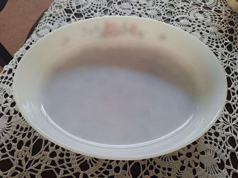 Vintage milk glass oval serving dish