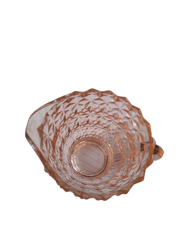 Vintage 1960s Pink Jeanette Buttons & Bows depression glass creamer