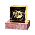 3D Square Crystal Cube with Warm LED Light - Lady Galaxy