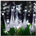 20 LED Solar Powered Water Drop Fairy Light - White