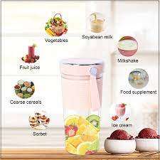 Portable Blender Cup 400ML Large Bottle Electric Capacity Rechargeable Juice // PINK ONLY