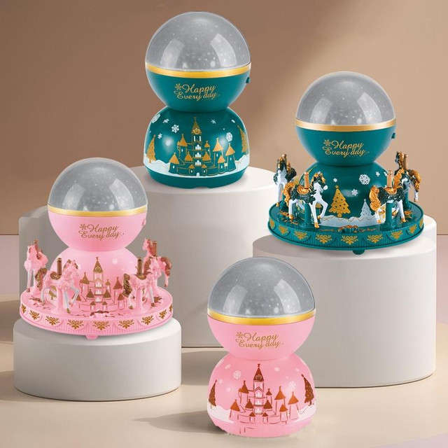 Carousel Music Box Night Light, Rotating Night Light
