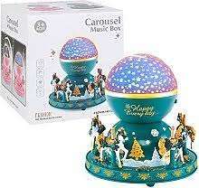 Carousel Music Box Night Light, Rotating Night Light