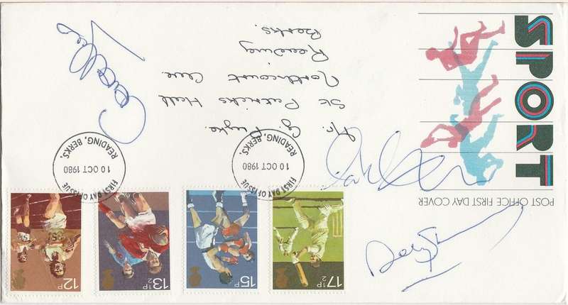 Great Britain sport cover signed by cricketers Andrew Strauss,Mark Butcher and Geraint Jones as scan