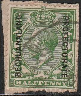 Bechuanaland British 1/2d overprinted on piece  as scan