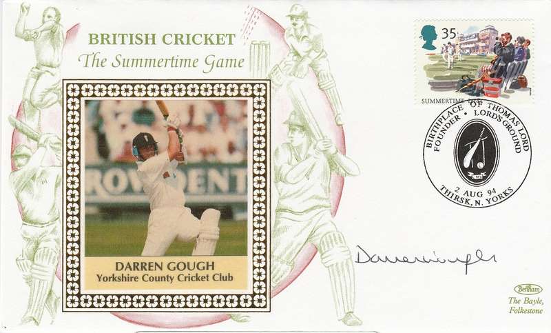 Great Britain Benham Cricket Cover signed by Darren Gough as scans