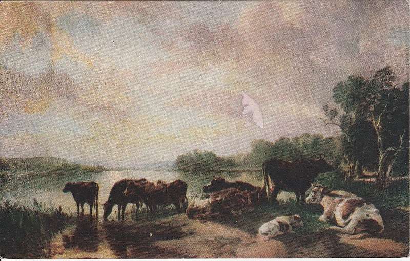 Great Britain "London County Council Reward Card" River Scene unused as scans