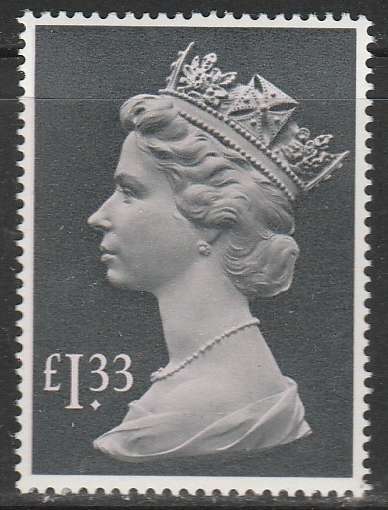 Great Britain 1 Pound 33 p stamp unmounted mint as scan.