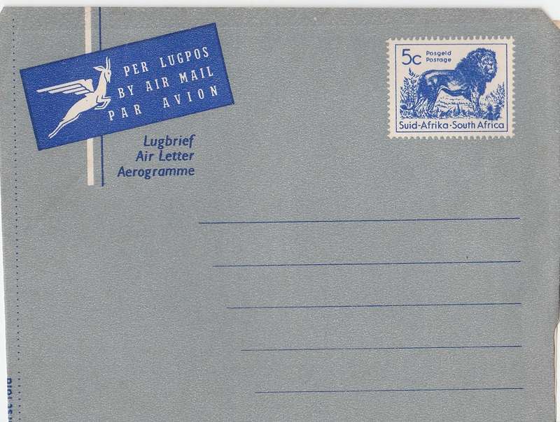 South Africa Lugbrief 5 cents unused as scan