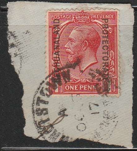 Bechuanaland British 1d on piece Posted Francistown Oct 17 as scan
