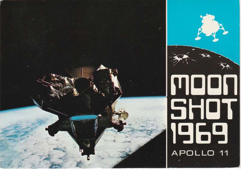 USA Moon Shot postcard as scans