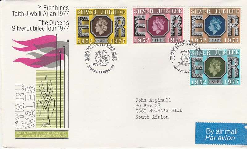 Great Britain Cover for Queens silver Jubilee tour "Bangor" as scan