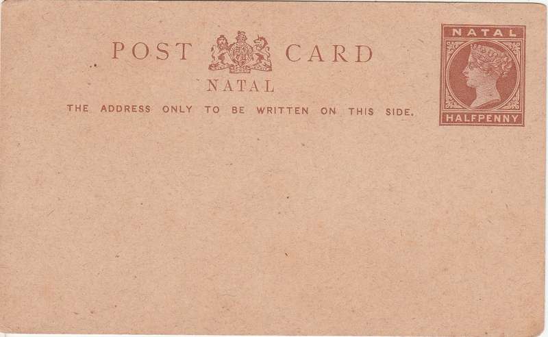 Natal Queen Victoria Half Penny postcard unused as scans A