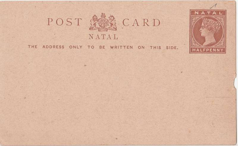 Natal Queen Victoria Half Penny postcard unused as scans B