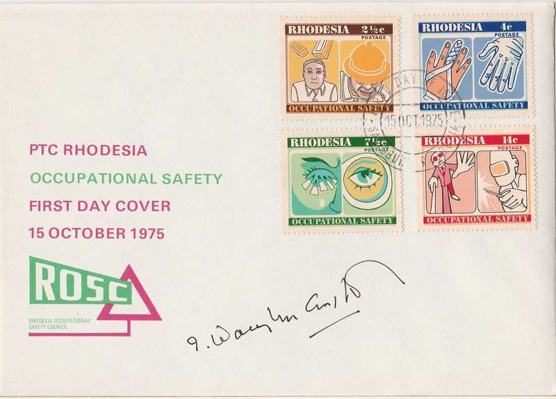 Rhodesian FDC signed by Ian Smith as scan