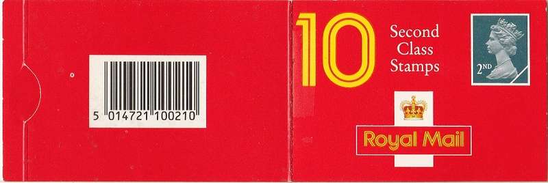 Great Britain 2nd Class Booklet complete as scans. imperf top and bottom
