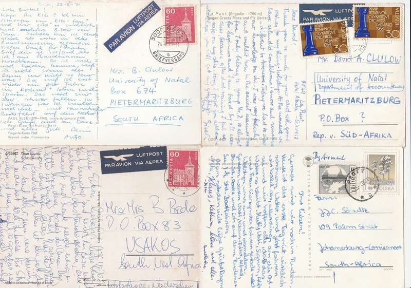 Post Cards X 4 used mixed lot as scans AB