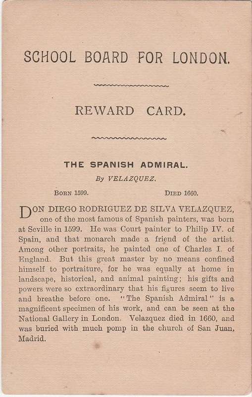 Great Britain unused Reward Card School board of London as scan