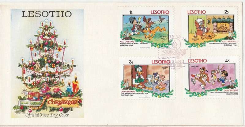 Lesotho 1983 Christmas 2 covers + Miniature sheet on Cover as scans