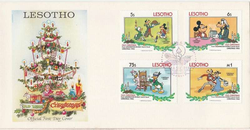 Lesotho 1983 Christmas 2 covers + Miniature sheet on Cover as scans
