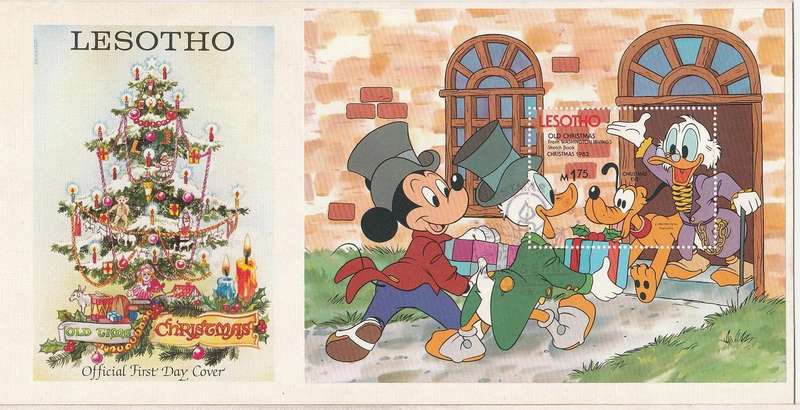 Lesotho 1983 Christmas 2 covers + Miniature sheet on Cover as scans